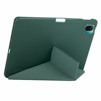 Xiaomi Mi Pad 5 Kılıf Patinda Tri Folding Kalem Bölmeli Standlı Kılıf