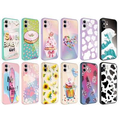 Apple iPhone 12 Kılıf Kamera Korumalı Desenli Sert Silikon Patinda Epoksi Kapak
