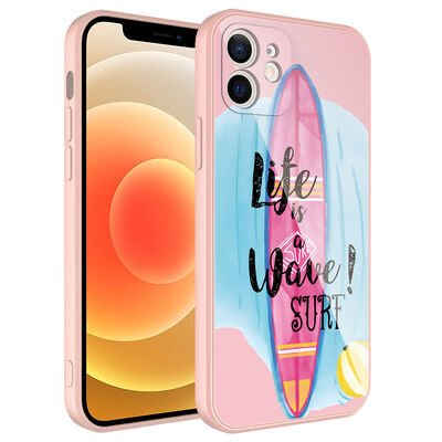 Apple iPhone 12 Kılıf Kamera Korumalı Desenli Sert Silikon Patinda Epoksi Kapak