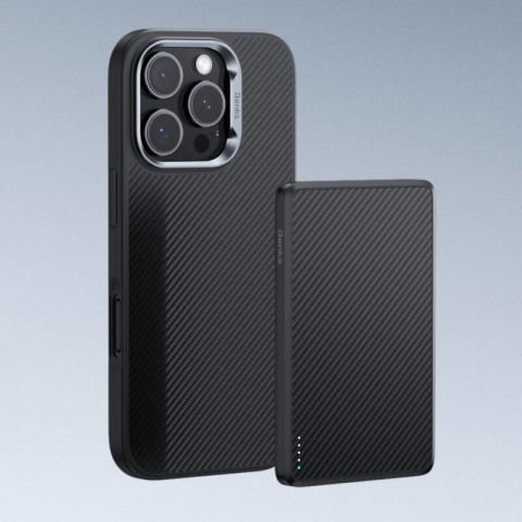 Apple iPhone 16 Pro Kılıf Karbon Fiber Magsafe Şarj Özellikli Benks Hybrid ArmorPro 600D Kevlar Kapak