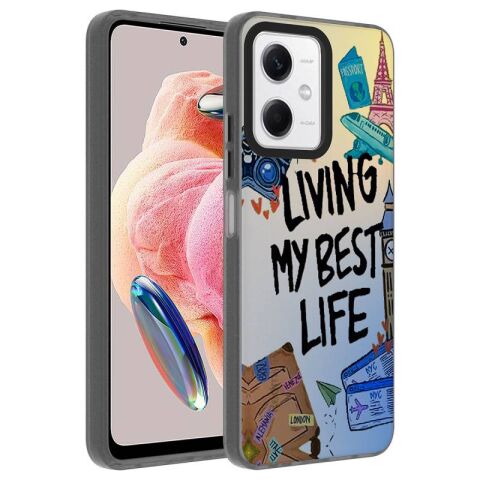 Xiaomi Redmi Note 12 4G Kılıf Desenli Patinda Dragon Sert Kapak