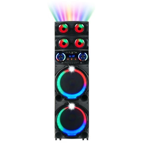 Patinda GD-2126 Dijital LED Göstergeli FM Radyolu Mikrofonlu RGB TWS Çift 12 inç Stereo Bass Kablosuz Karaoke Hoparlör