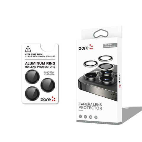 Apple iPhone 16 Pro Patinda CL-12 Premium Safir Parmak İzi Bırakmayan Anti-Reflective Kamera Lens Koruyucu