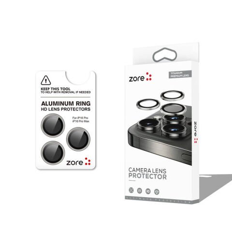 Apple iPhone 16 Pro Patinda CL-12 Premium Safir Parmak İzi Bırakmayan Anti-Reflective Kamera Lens Koruyucu