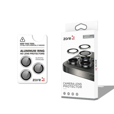 Apple iPhone 16 Pro Patinda CL-12 Premium Safir Parmak İzi Bırakmayan Anti-Reflective Kamera Lens Koruyucu