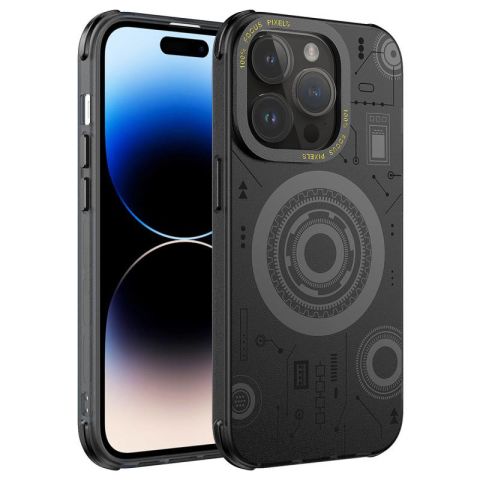 Apple iPhone 14 Pro Kılıf Patinda Wireless Şarj Özellikli Desenli Hot Kapak