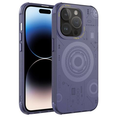 Apple iPhone 14 Pro Kılıf Patinda Wireless Şarj Özellikli Desenli Hot Kapak