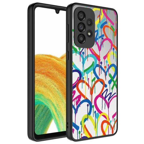 Galaxy A33 5G Kılıf Aynalı Desenli Kamera Korumalı Parlak Patinda Mirror Kapak
