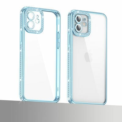 Apple iPhone 11 Kılıf Kamera Korumalı Taşlı Patinda Mina Kapak