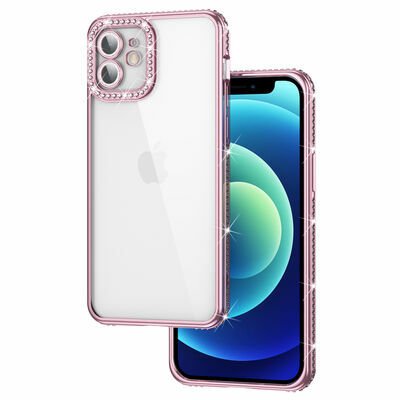 Apple iPhone 11 Kılıf Kamera Korumalı Taşlı Patinda Mina Kapak