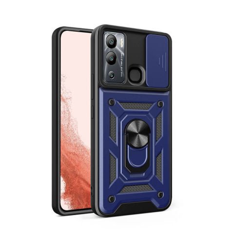 İnfinix Hot 12i Kılıf Magnetik Standlı Kamera Korumalı Patinda Sürgülü Vega Kapak