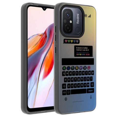 Xiaomi Redmi 12C Kılıf Desenli Patinda Dragon Sert Kapak