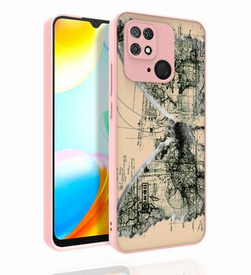 Xiaomi Redmi 10C Kılıf Desenli Kamera Korumalı Parlak Patinda Nora Kapak