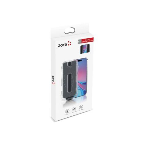 Apple iPhone 14 Pro Max Patinda Kolay Uygulama Aparatlı 5D Magic Privacy Glass Hayalet Cam Ekran