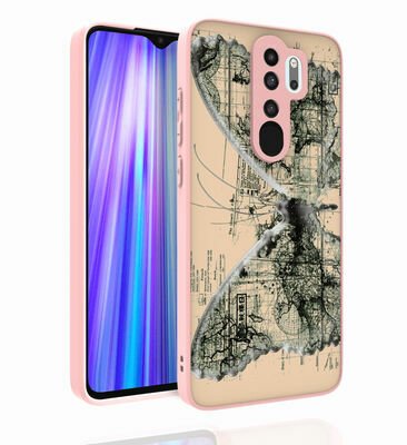 Xiaomi Redmi Note 8 Pro Kılıf Desenli Kamera Korumalı Parlak Patinda Nora Kapak