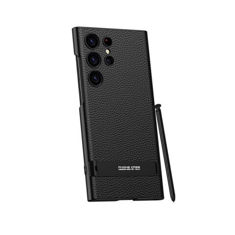 Galaxy S24 Ultra Kılıf Patinda Kamera Korumalı Leather Dikey Standlı Ays Kapak