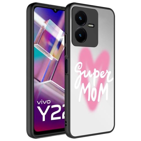 Vivo Y35 Kılıf Aynalı Desenli Kamera Korumalı Parlak Patinda Mirror Kapak