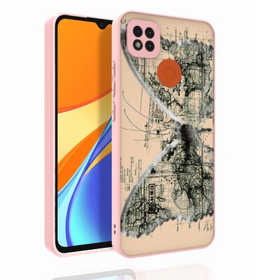 Xiaomi Redmi 9C Kılıf Desenli Kamera Korumalı Parlak Patinda Nora Kapak