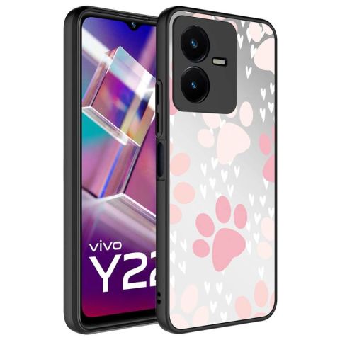 Vivo Y35 Kılıf Aynalı Desenli Kamera Korumalı Parlak Patinda Mirror Kapak