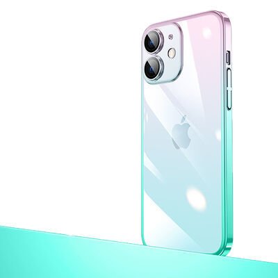 Apple iPhone 12 Kılıf Parlak Renk Geçişli Kamera Korumalı Patinda Senkron Kapak