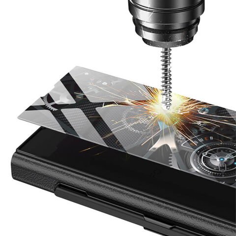 ?Galaxy Z Fold 6 Kılıf Kamera Korumalı Kartlıklı Kalem Bölmeli Patinda Kıpta Marble Drago Kılıf