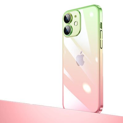 Apple iPhone 12 Kılıf Parlak Renk Geçişli Kamera Korumalı Patinda Senkron Kapak