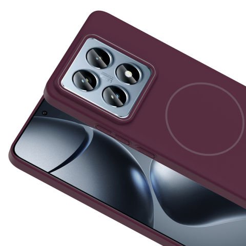 Xiaomi 14T Pro Kılıf M-safe Şarj Özellikli Patinda Ruby Sert Kapak
