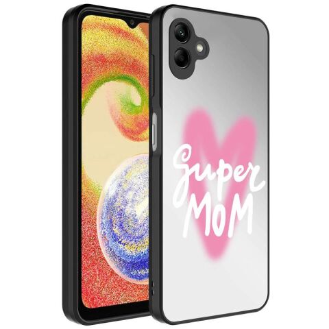 Galaxy A04 Kılıf Aynalı Desenli Kamera Korumalı Parlak Patinda Mirror Kapak