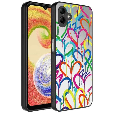 Galaxy A04 Kılıf Aynalı Desenli Kamera Korumalı Parlak Patinda Mirror Kapak