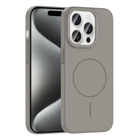 Apple iPhone 15 Pro Kılıf Magsafe Şarj Özellikli Patinda Ruby Sert Kapak