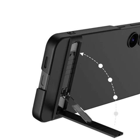 Galaxy S24 Kılıf Patinda Kamera Korumalı Dikey Standlı Ays Kapak