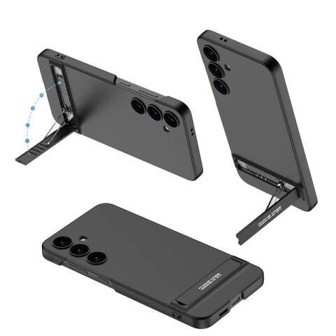 Galaxy S24 Kılıf Patinda Kamera Korumalı Dikey Standlı Ays Kapak