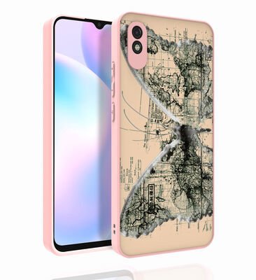 Xiaomi Redmi 9A Kılıf Desenli Kamera Korumalı Parlak Patinda Nora Kapak