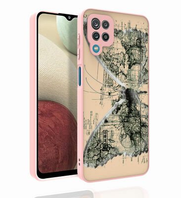Galaxy M12 Kılıf Desenli Kamera Korumalı Parlak Patinda Nora Kapak