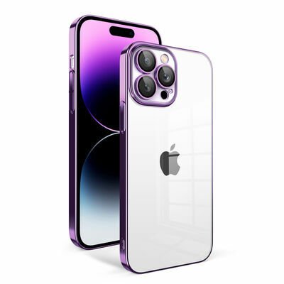 Apple iPhone 14 Pro Max Kılıf Kamera Korumalı Renkli Çerçeveli Patinda Garaj Kapak