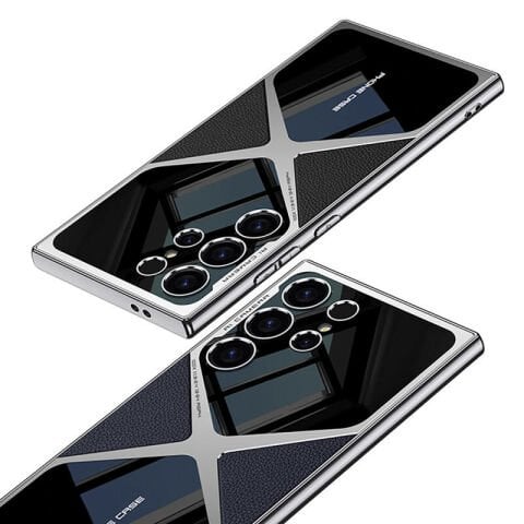 Galaxy S24 Ultra Kılıf Ultra İnce Kamera Korumalı PC + Deri Arka Yüzey Patinda X-Pro Kapak