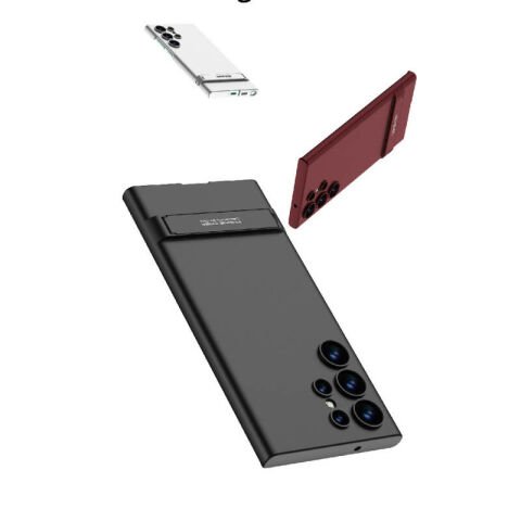 Galaxy S24 Ultra Kılıf Patinda Kamera Korumalı Dikey Standlı Ays Kapak