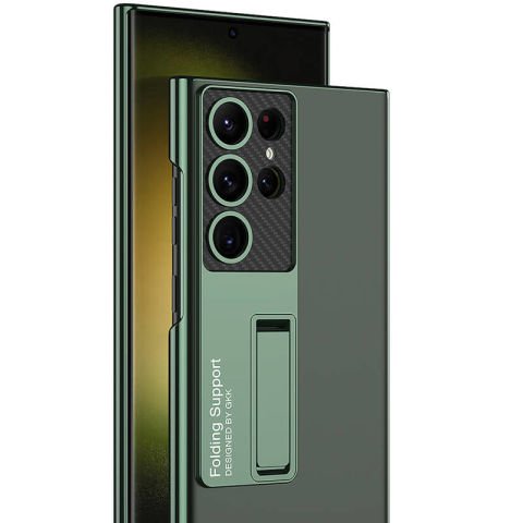 Galaxy S24 Ultra Kılıf Kamera Korumalı Şeffaf Tasarımlı Patinda Lego Standlı Kapak