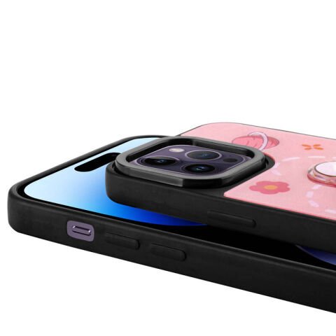 Apple iPhone 14 Pro Kılıf Parlayan Kabartmalı İkonik Figürlü Patinda Amas Silikon Kapak