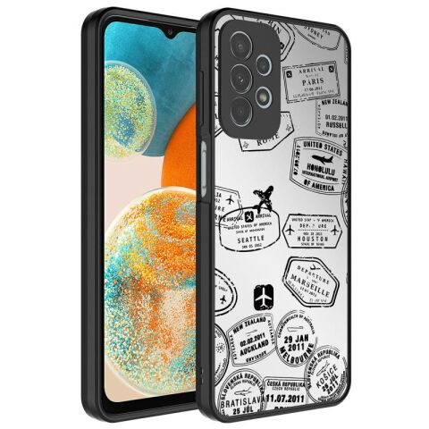 Galaxy A23 Kılıf Aynalı Desenli Kamera Korumalı Parlak Patinda Mirror Kapak