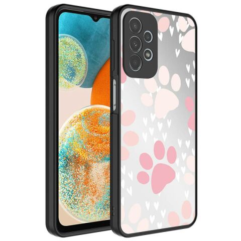 Galaxy A23 Kılıf Aynalı Desenli Kamera Korumalı Parlak Patinda Mirror Kapak