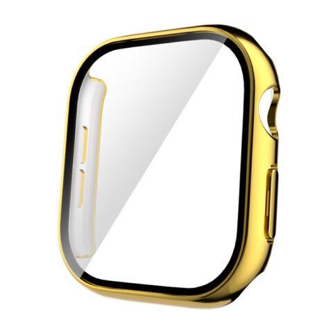 Apple Watch 10 46mm Sert PC Kasa Electroplatink Çerçeveli Ekran Koruyucu Patinda Watch Gard 36