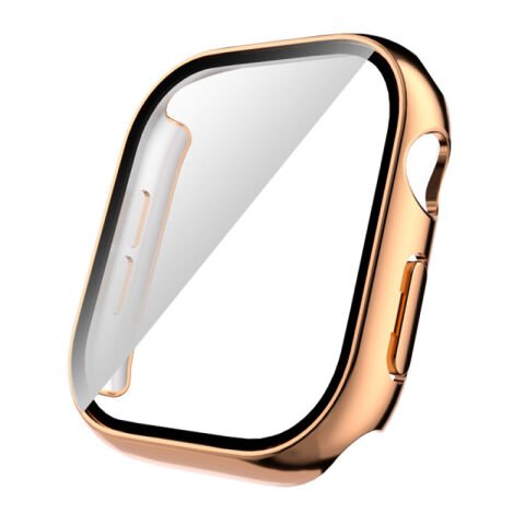 Apple Watch 10 46mm Sert PC Kasa Electroplatink Çerçeveli Ekran Koruyucu Patinda Watch Gard 36