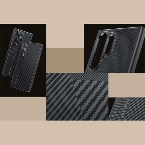 Galaxy S24 Kılıf Magsafe Şarj Özellikli Karbon Fiber Benks Montage Hybrid ArmorPro Kevlar Kapak