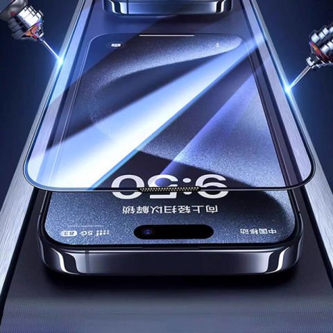 Apple iPhone 15 Pro Max Wiwu GT-008 Polimer Oleofobik Kaplama Şeffaf Pürüzsüz Temperli Cam Ekran Koruyucu