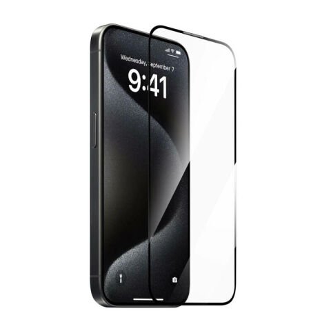 Apple iPhone 15 Pro Wiwu GT-008 Polimer Oleofobik Kaplama Şeffaf Pürüzsüz Temperli Cam Ekran Koruyucu
