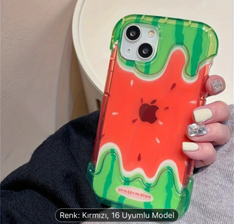 iPhone 15 Popsocket Karpuz Desenli Silikon