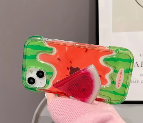 iPhone 15 Popsocket Karpuz Desenli Silikon
