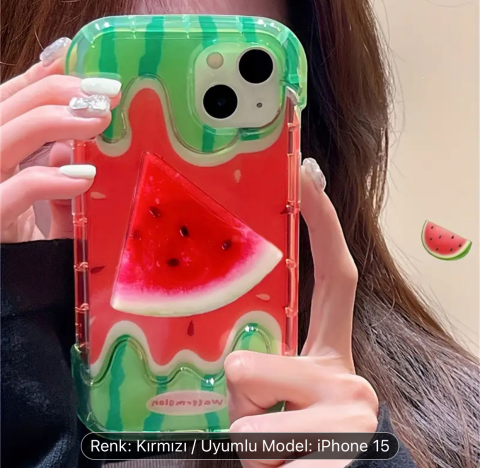 iPhone 14 Popsocket Karpuz Desenli Silikon