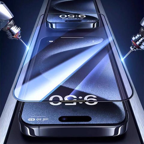 Apple iPhone 15 Wiwu GT-008 Polimer Oleofobik Kaplama Şeffaf Pürüzsüz Temperli Cam Ekran Koruyucu
